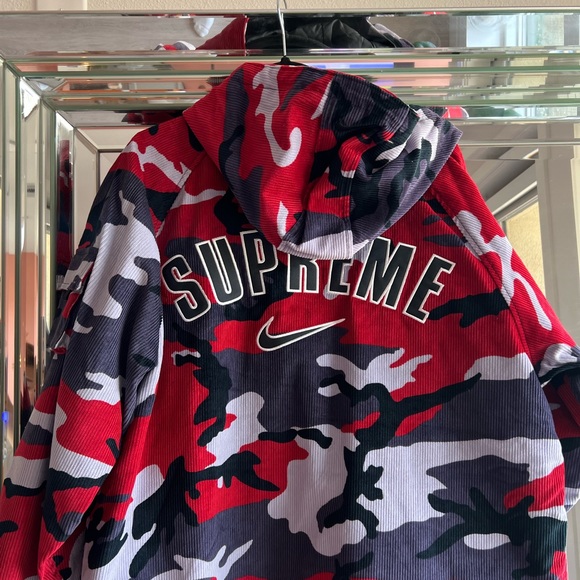 Supreme Nikr Arc Corduroy Hooded Jacket ( Red Camo ) - Picture 9 of 11